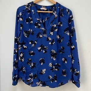 Rebecca Taylor silk floral blouse long sleeve size 12